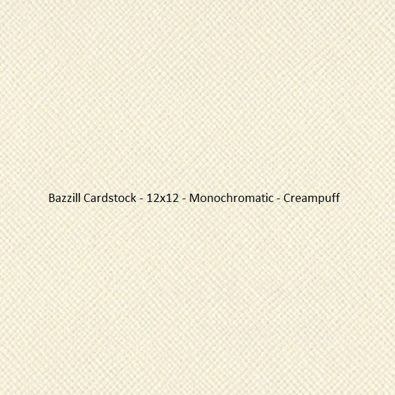Bazzill Cardstock - 12x12 - Monochromatic - Creampuff