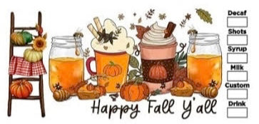 Fall Happy- UV DTF 16oz Libbey Cup Wrap