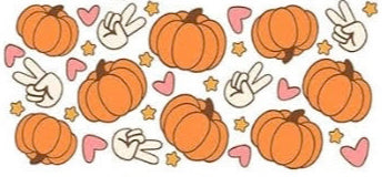 Fall Pumpkin Peace- UV DTF 16oz Libbey Cup Wrap