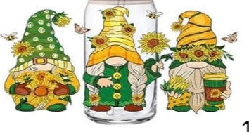 Fall Sunflower Gnomes- UV DTF 16oz Libbey Cup Wrap