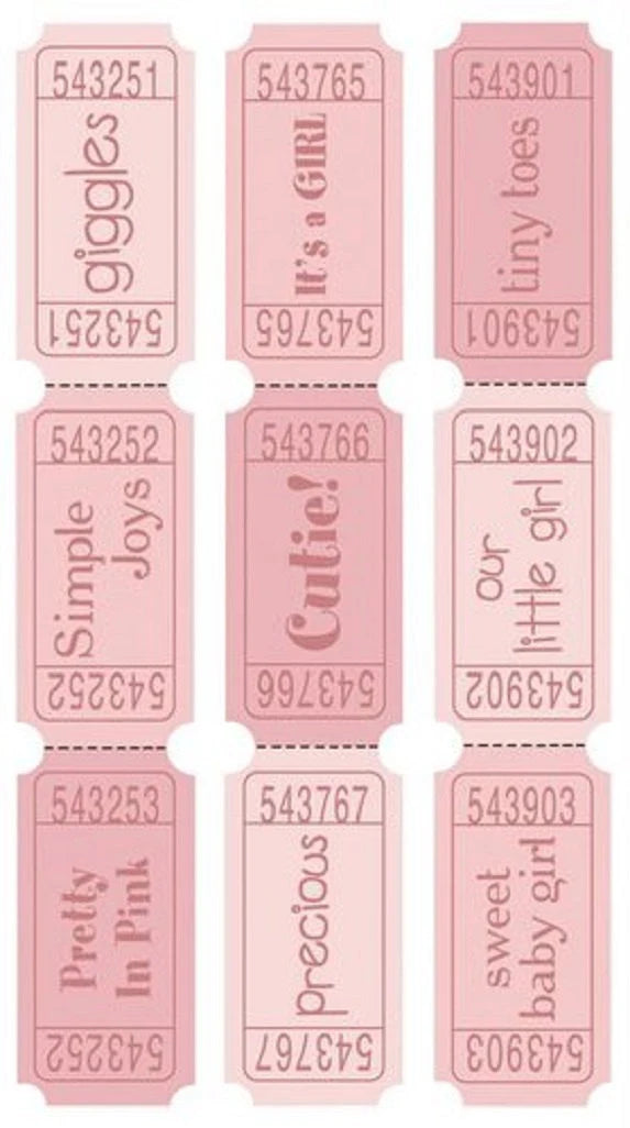 Sticko -EK Success - Ticket Stickers - Baby Girl