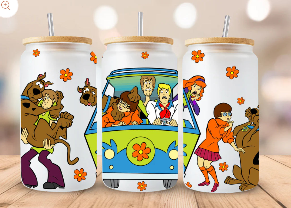 Scooby and Friends UV DTF 16oz Libbey Cup Wrap