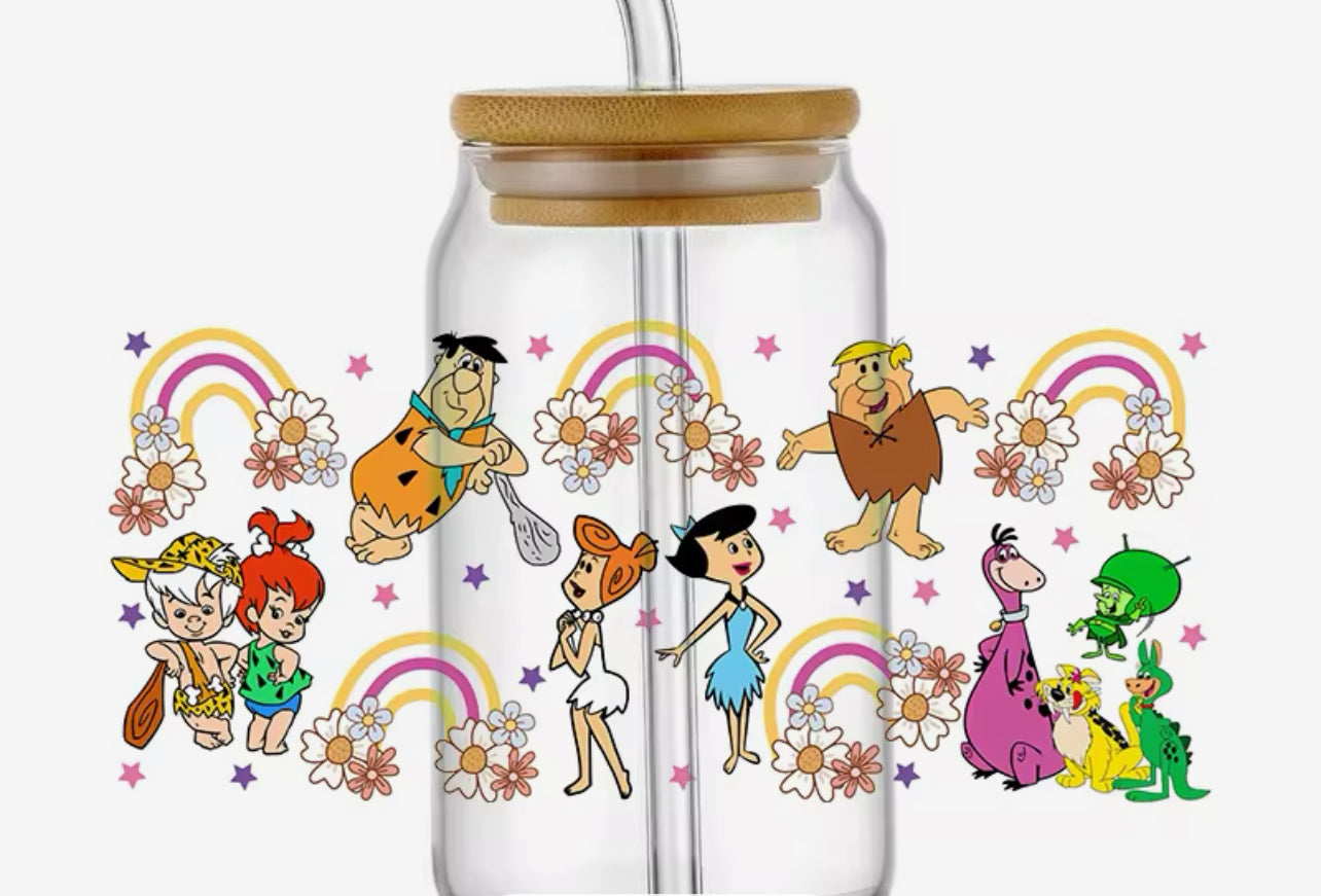 Stone Age Friends UV DTF 16oz Libbey Cup Wrap (Copy)