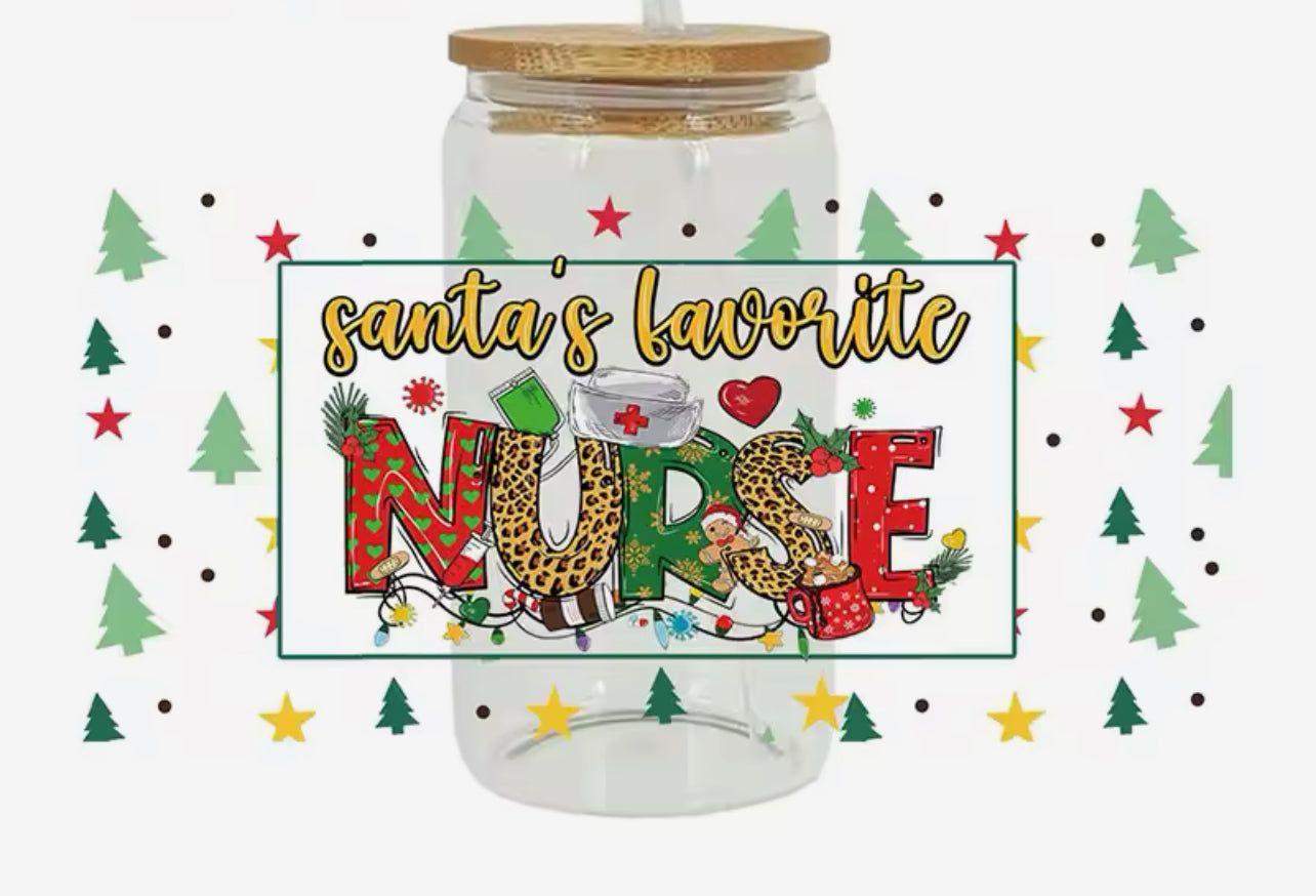 Nurse Favorite- UV DTF 16oz Libbey Cup Wrap