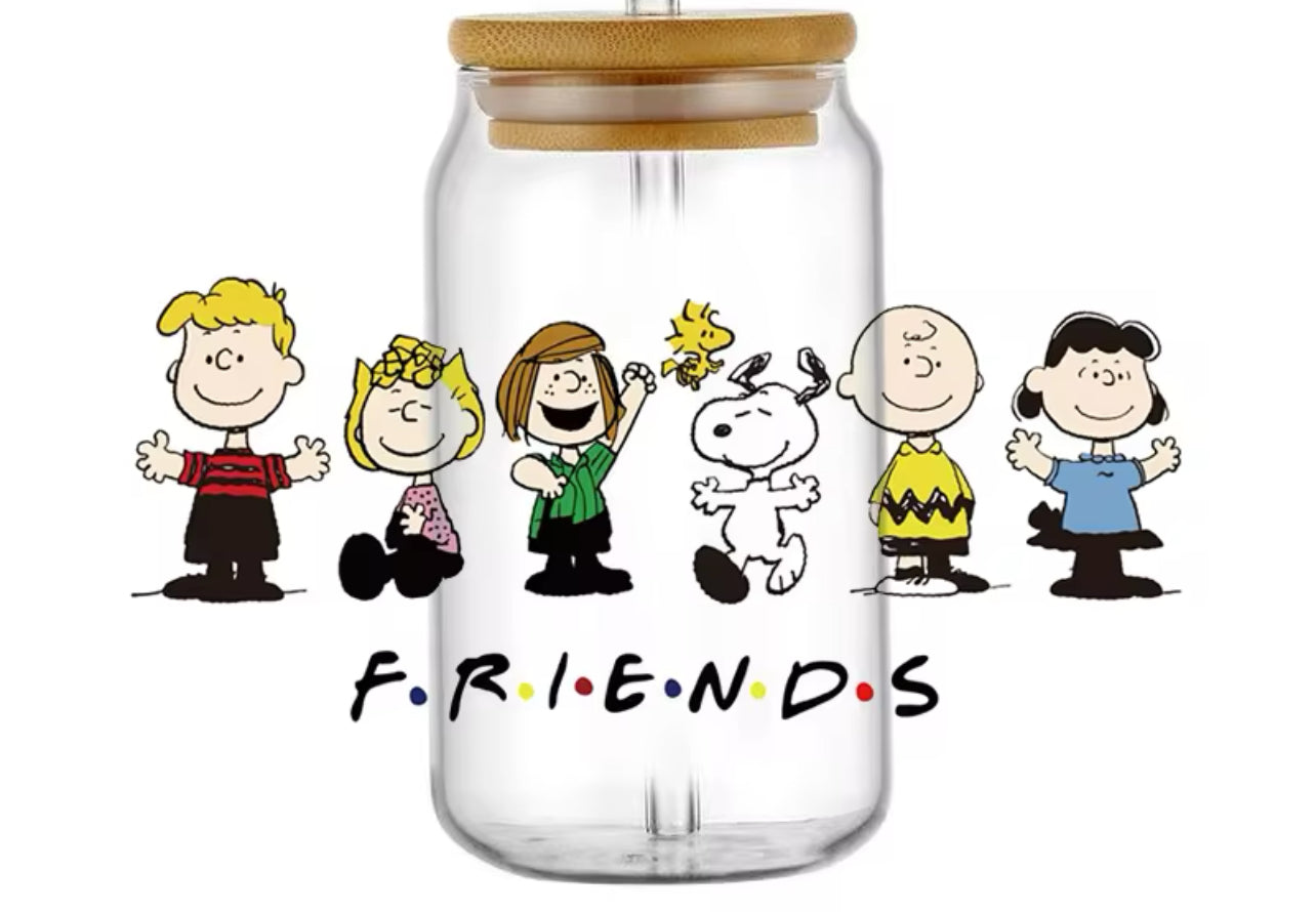 Peanut Friends- UV DTF 16oz Libbey Cup Wrap