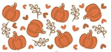 Fall Hearts- UV DTF 16oz Libbey Cup Wrap