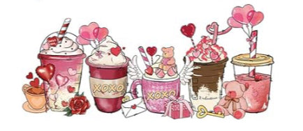 Valentine Latte - UV DTF 16oz Libbey Cup Wrap