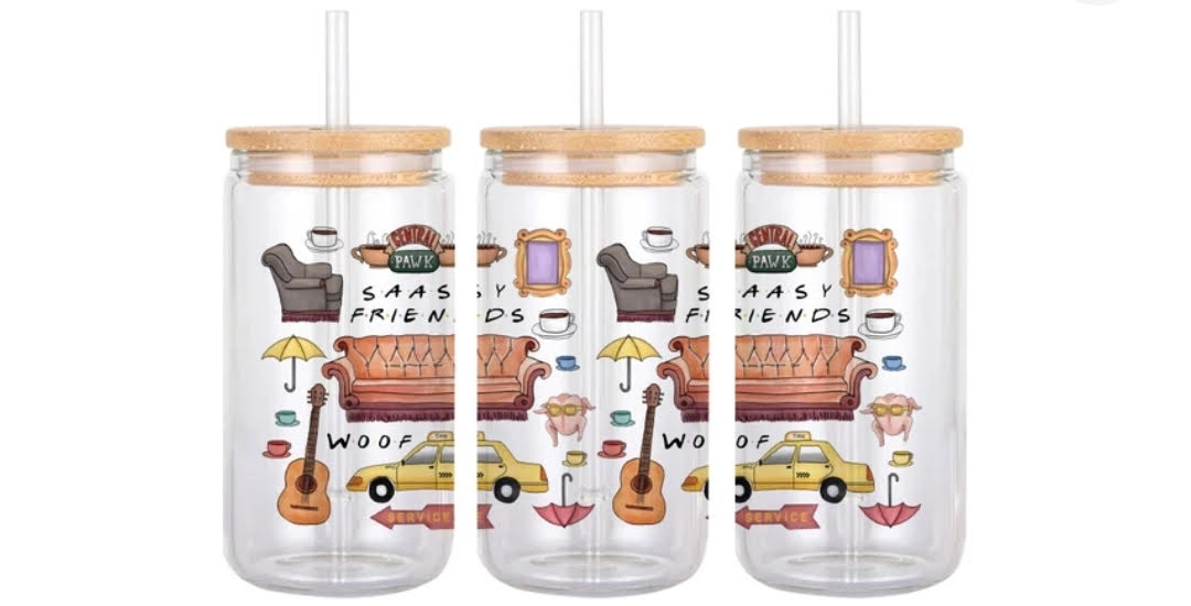 Friends - UV DTF 16oz Libbey Cub Wrap
