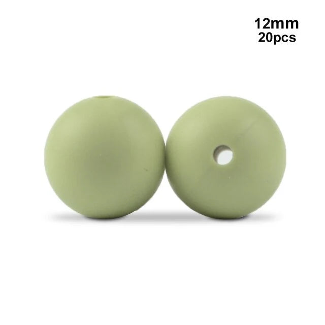 Silicone Bead - 12mm Round- Pricing is per bead