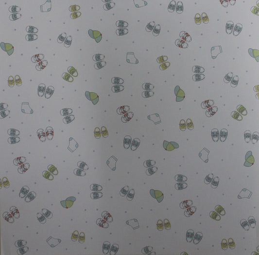 Me & My Big Ideas - Baby Shoes - Boy - 12x12 Paper