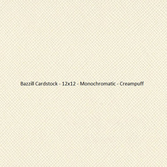Bazzill Cardstock - 12x12 - Monochromatic - Creampuff
