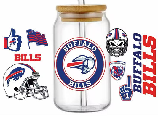 Football Team Buffalo - UV DTF 16oz Libbey Cup Wrap