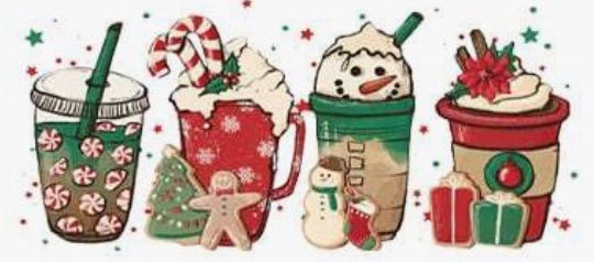 Christmas Coffee 2 - UV DTF 16oz Libbey Cup Wrap