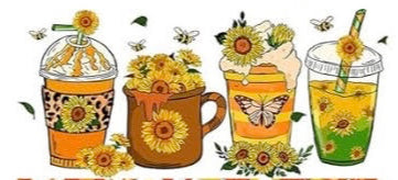Fall Sunflower Latte- UV DTF 16oz Libbey Cup Wrap