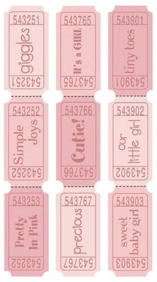 Sticko -EK Success - Ticket Stickers - Baby Girl