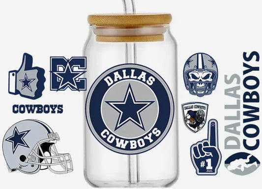 Football Team Dallas - UV DTF 16oz Libbey Cup Wrap