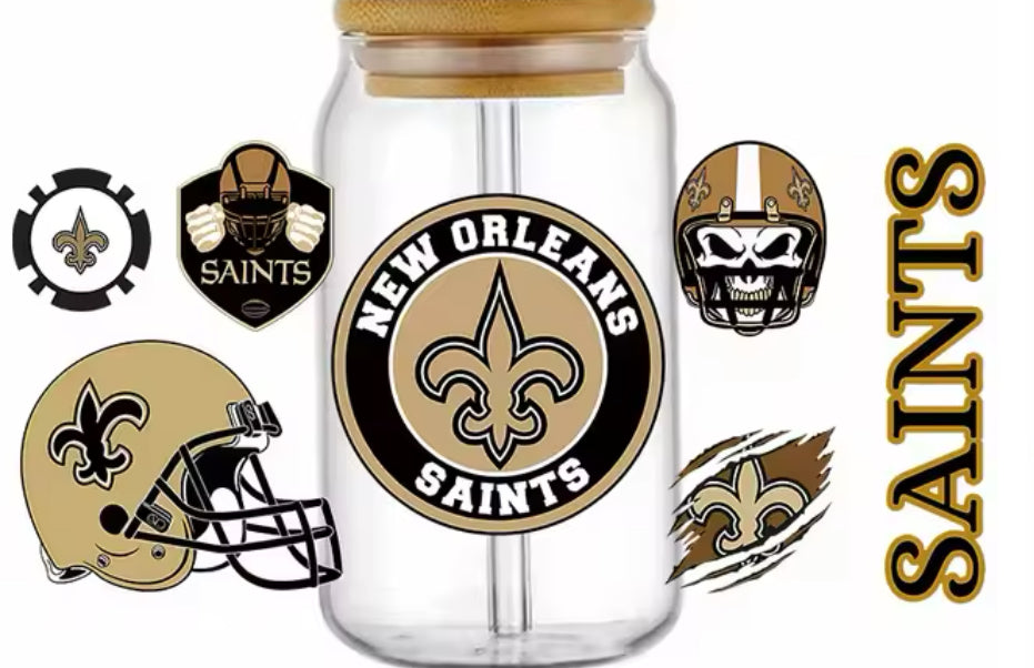 Football Team New Orleans - UV DTF 16oz Libbey Cup Wrap