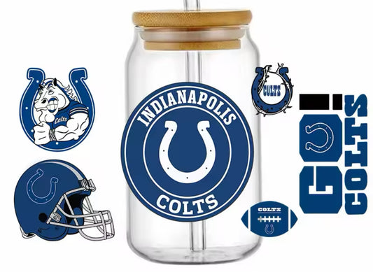 Football Team Indianapolis - UV DTF 16oz Libbey Cup Wrap