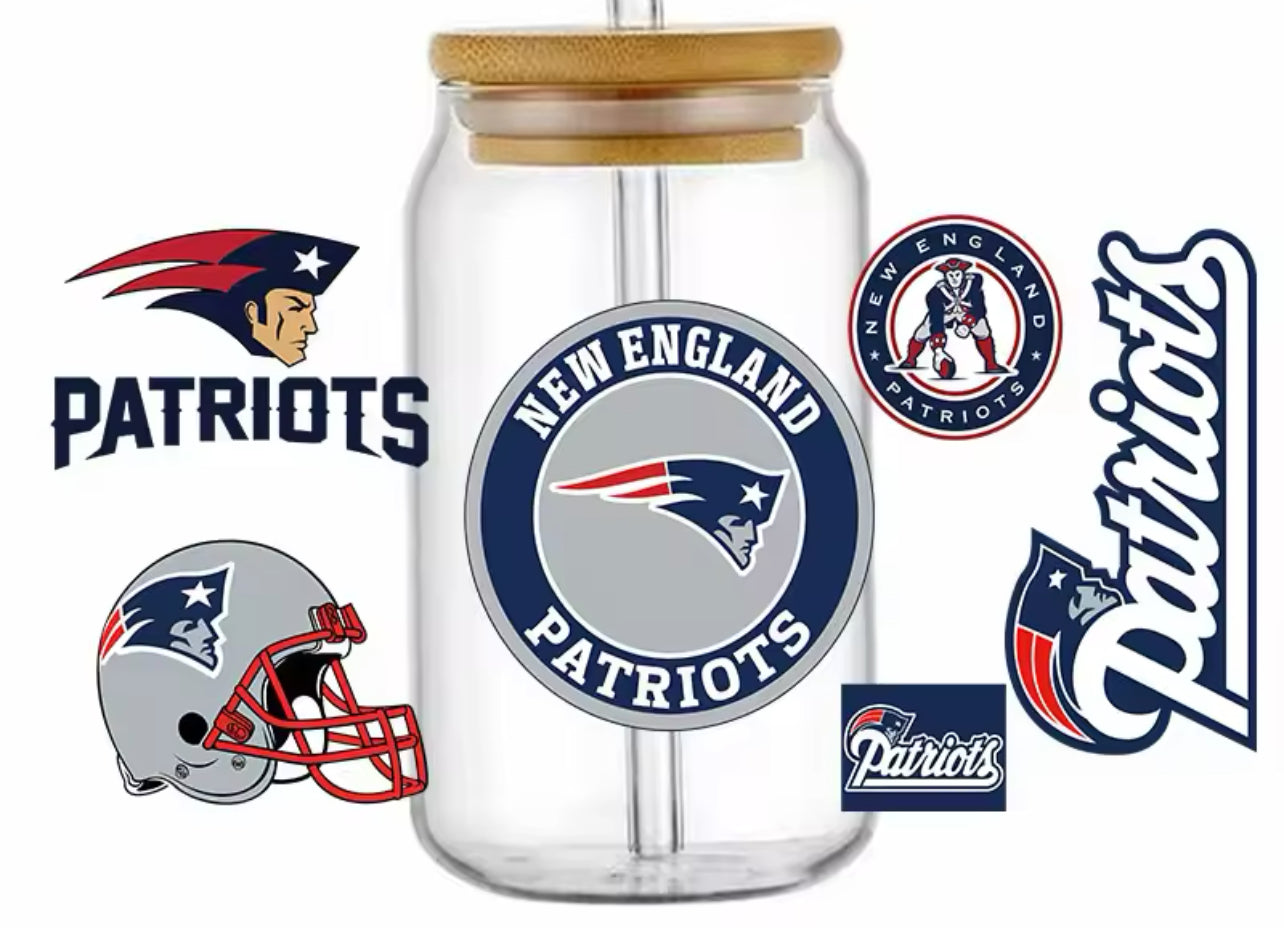 Football Team New England- UV DTF 16oz Libbey Cup Wrap