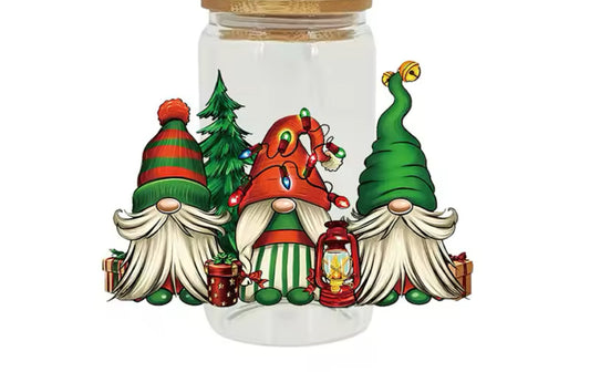 Christmas Gnomes - UV DTF 16oz Libbey Cup Wrap