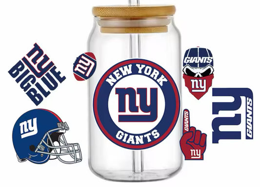 Football Team New York - UV DTF 16oz Libbey Cup Wrap