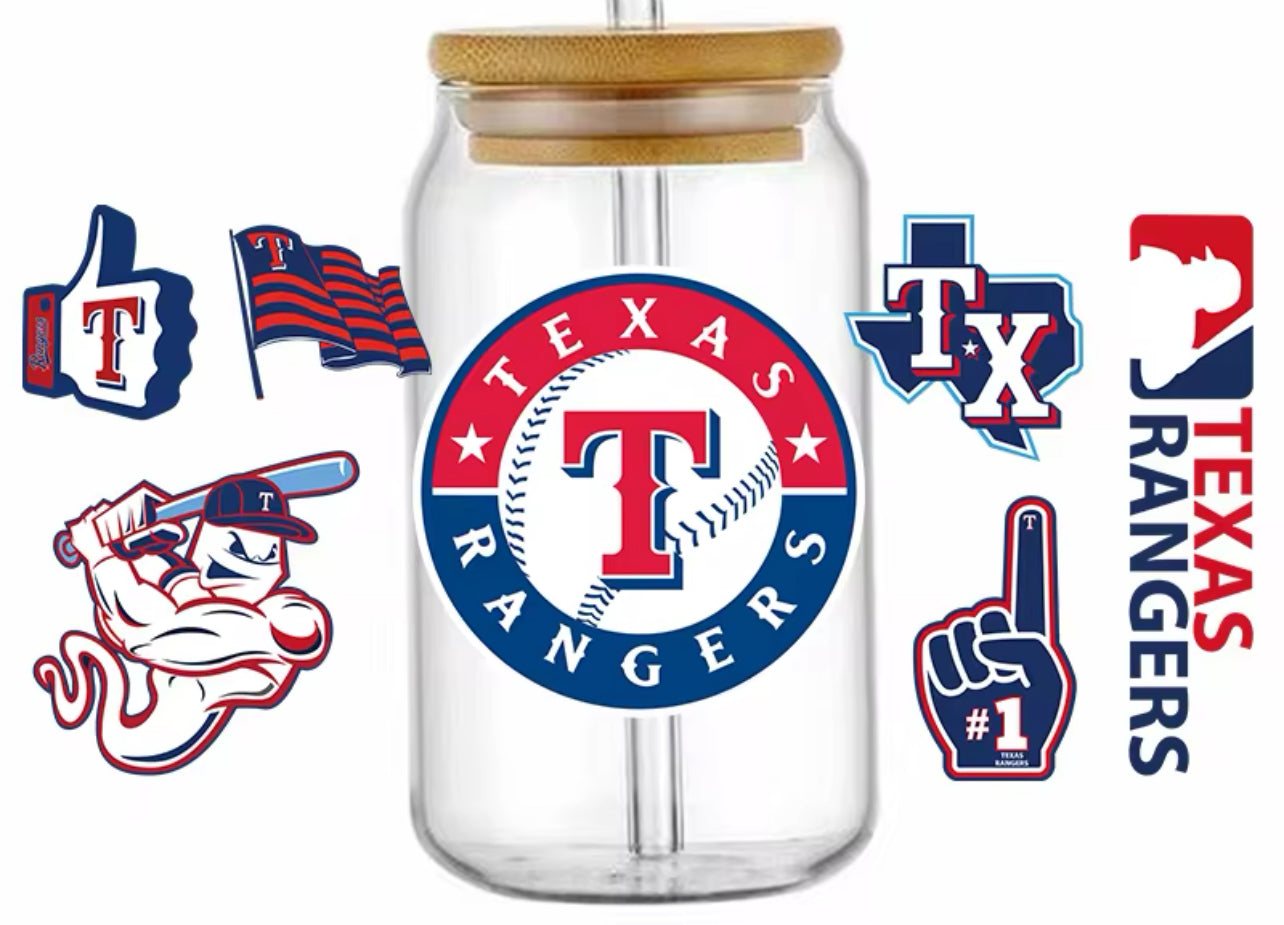 Baseball Team Texas - UV DTF 16oz Libbey Cup Wrap