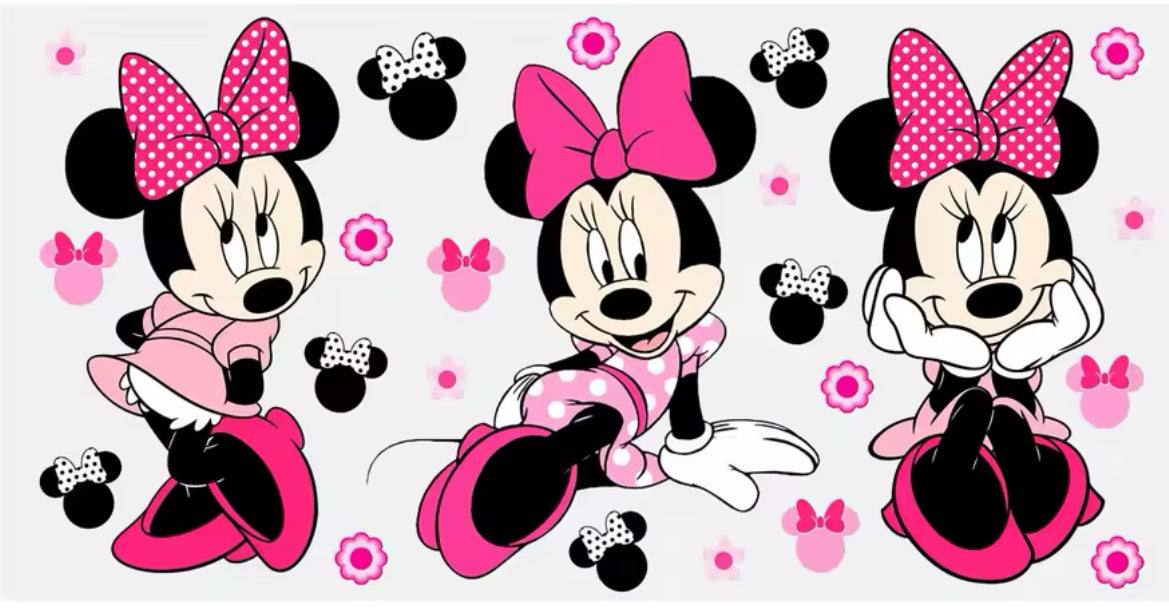 Minnie in Pink UV DTF 16oz Libbey Cup Wrap