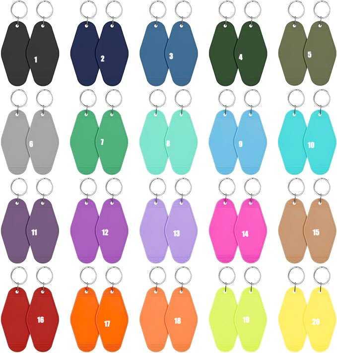 Hotel Keychains- Blank- 20 Colors