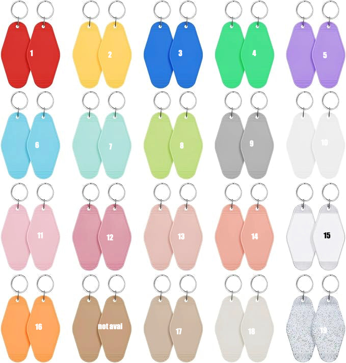 Hotel Keychains- Blank- 19 Colors