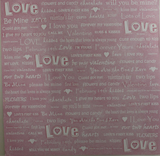 Carolee's Creations - Valentine Words - 12x12 Paper