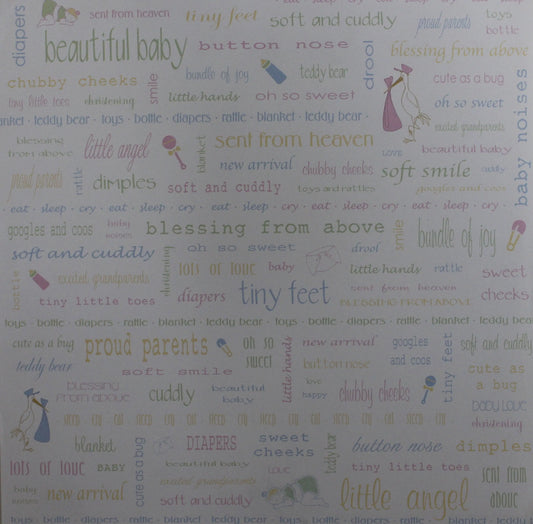 Carolee's Creations - New Arrival Words - 12x12 Paper