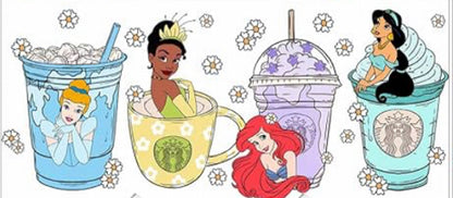 Princesses-  UV DTF 16oz Libbey Cup Wrap