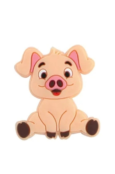 Silicone Bead - Focal Bead - Piggy