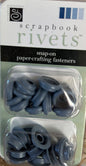 Chatterbox Scrapbook Rivets package of 12  Round Snap-on Fasteners- Blue