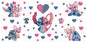 Stitch Hearts - UV DTF 16oz Libbey Cup Wrap