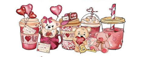 Valentine Coffee Bears  - UV DTF 16oz Libbey Cup Wrap