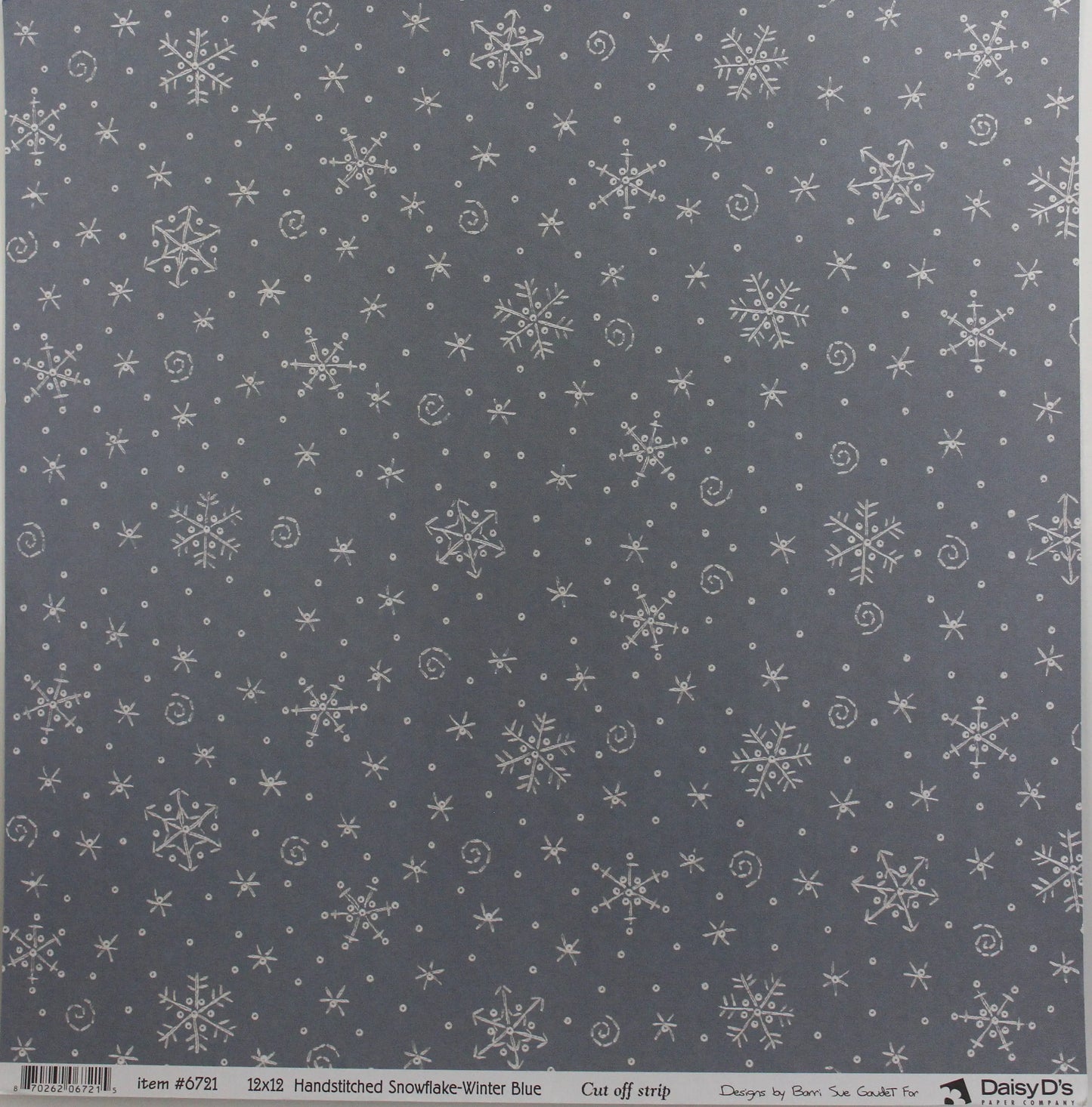 Daisy D's - Handstitch Snowflake - Winter Blue -  12x12 Cardstock