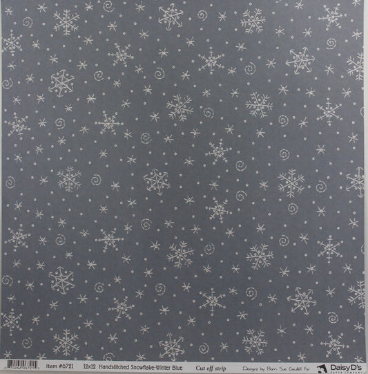 Daisy D's - Handstitch Snowflake - Winter Blue -  12x12 Cardstock